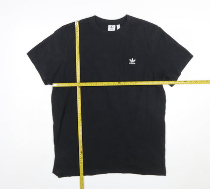 adidas Women Black Basic Crew Neck Regular Fit Short Sleeve T-Shirt Size 18
