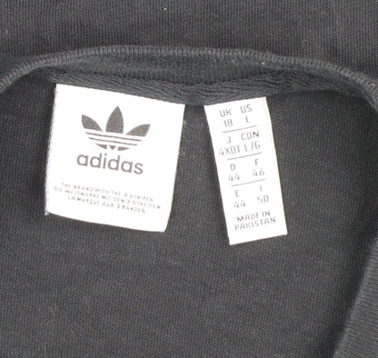 adidas Women Black Basic Crew Neck Regular Fit Short Sleeve T-Shirt Size 18