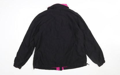 St. John’s Bay Women’s Black Pink Track Jacket L Activewear Full Zip