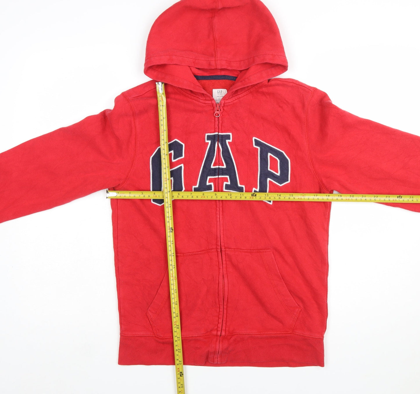 GAP Boys Red Full Zip Hoodie XXL 13 Years Cotton Blend Fleece Sweatshirt
