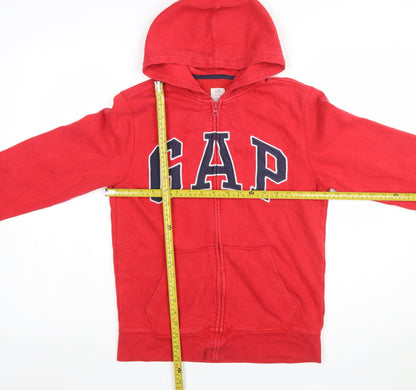 GAP Boys Red Full Zip Hoodie XXL 13 Years Cotton Blend Fleece Sweatshirt