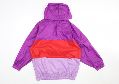 GAP Women’s Purple Red Anorak Jacket 2XL Hooded Nylon Windbreaker