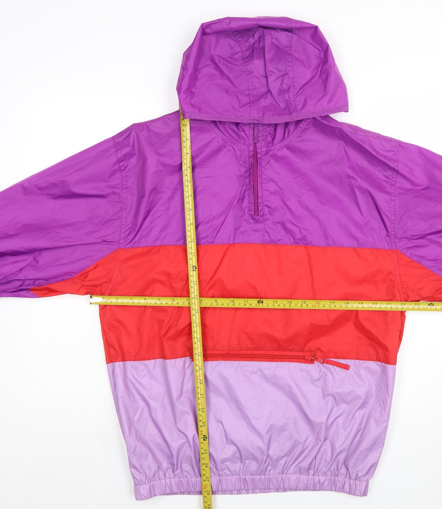 GAP Women’s Purple Red Anorak Jacket 2XL Hooded Nylon Windbreaker