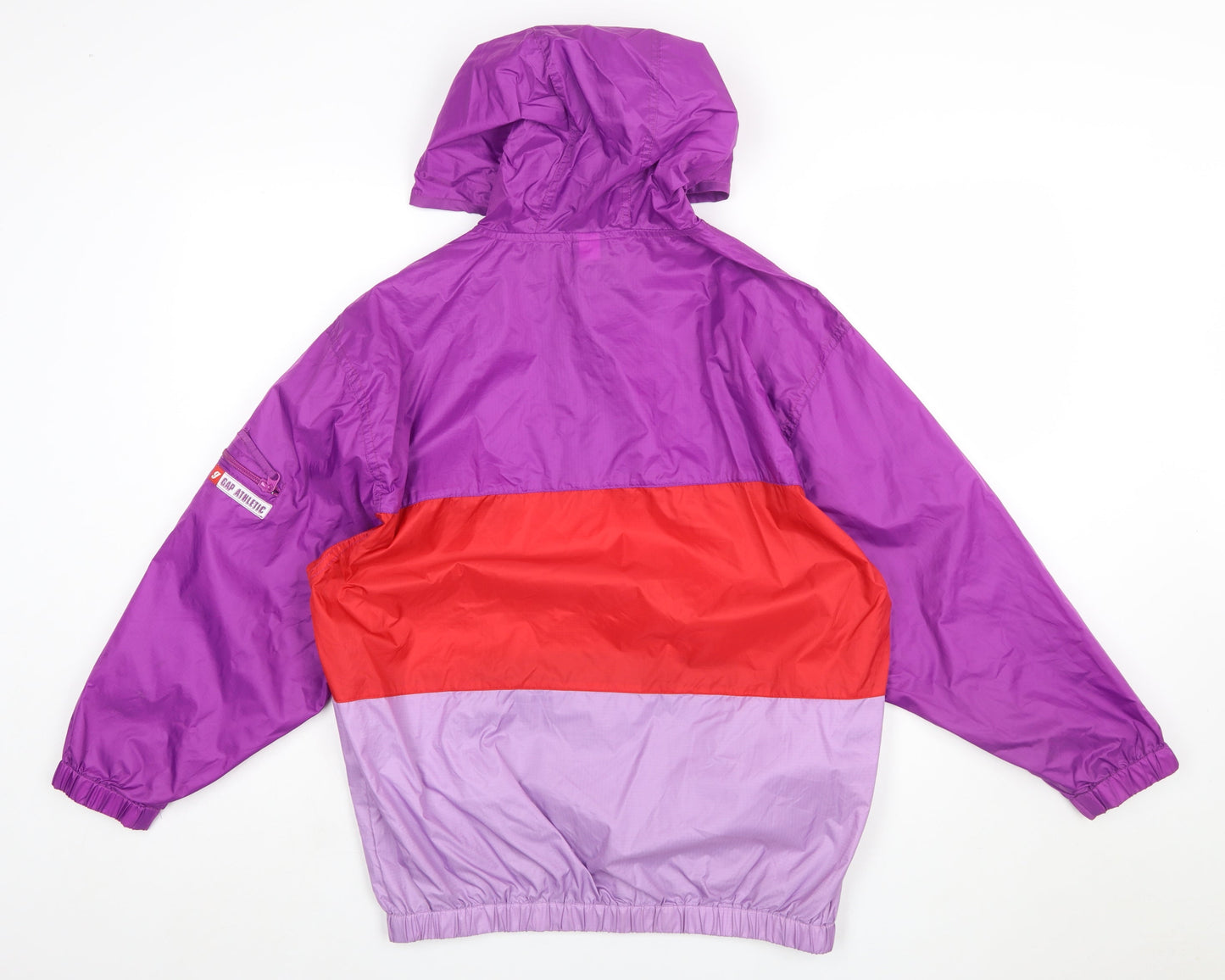 GAP Women’s Purple Red Anorak Jacket 2XL Hooded Nylon Windbreaker