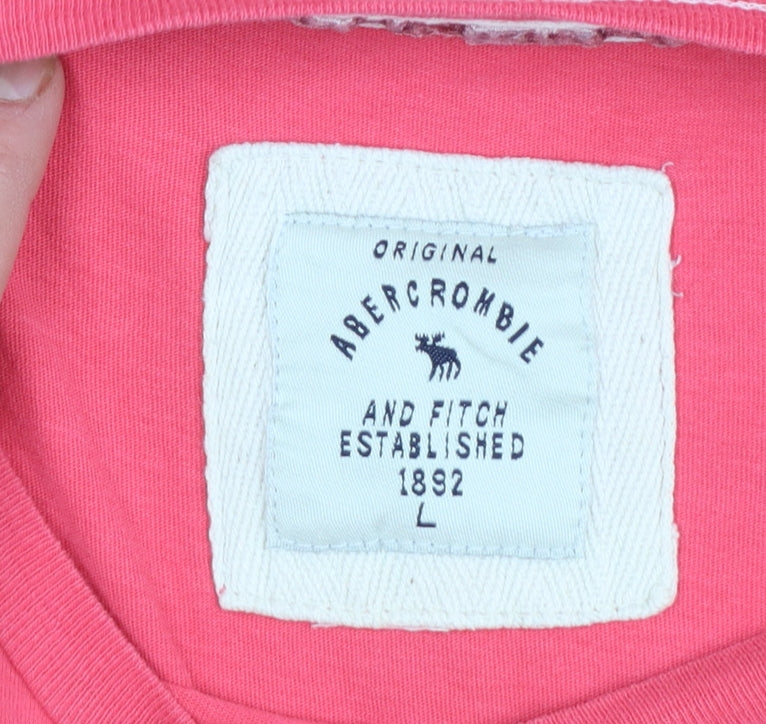 Abercrombie & Fitch Women’s Pink Cotton T-Shirt Size L Casual