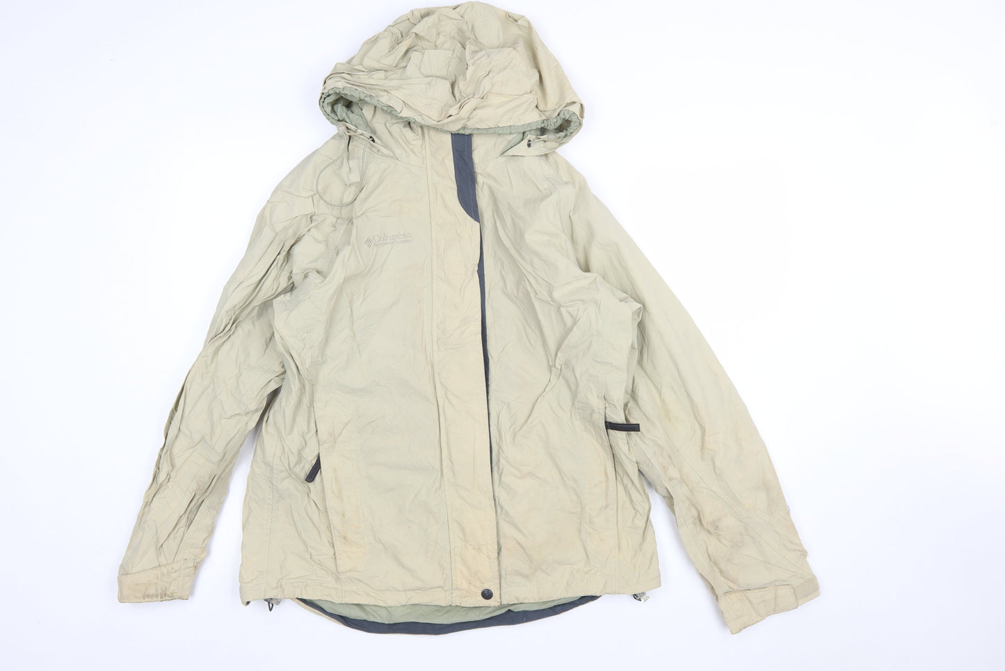 Columbia Women Beige Waterproof Hooded Jacket L