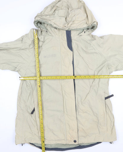 Columbia Women Beige Waterproof Hooded Jacket L