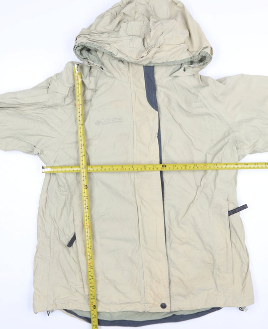 Columbia Women Beige Waterproof Hooded Jacket L
