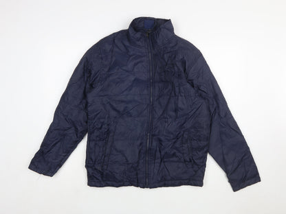 Reebok Women Blue XL Puffer Jacket Lightweight Full Zip
