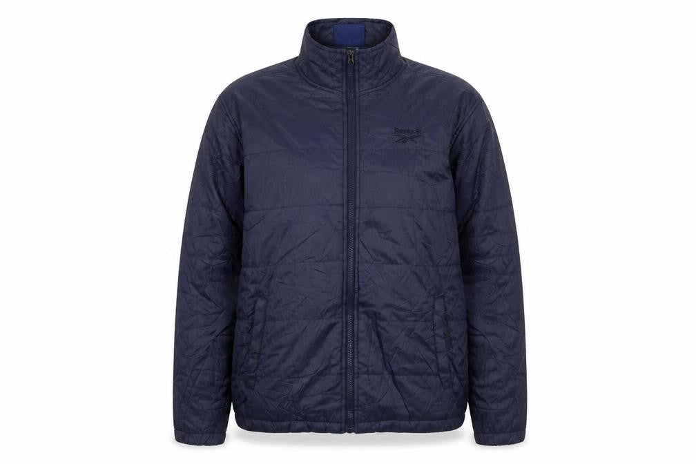 Reebok Women Blue XL Puffer Jacket Lightweight Full Zip