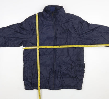 Reebok Women Blue XL Puffer Jacket Lightweight Full Zip