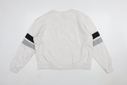 FILA Womens White Crew Neck Pullover Sweatshirt XL Logo Detail