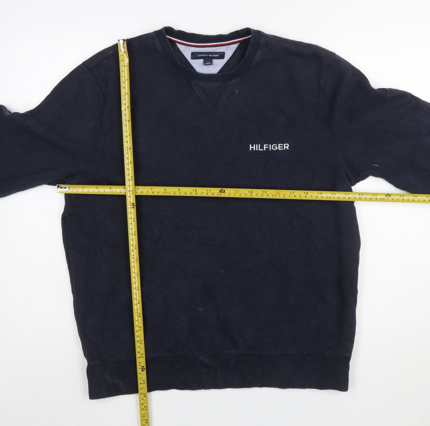 Tommy Hilfiger Men’s Navy Blue Logo Crew Neck Sweatshirt L