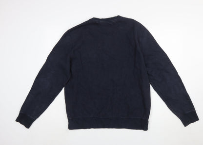 Tommy Hilfiger Men’s Navy Blue Logo Crew Neck Sweatshirt L