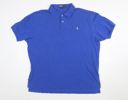 Ralph Lauren Men's Blue 2XL Cotton Polo Shirt Classic Fit