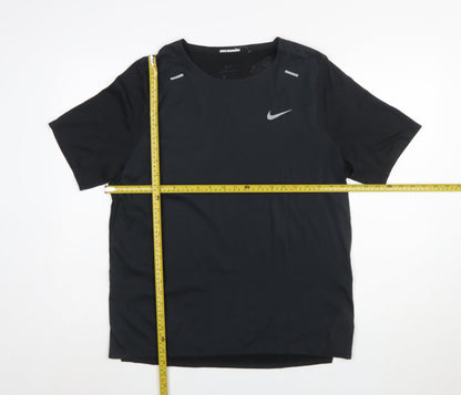Nike Men's Black Medium Dri-FIT Running T-Shirt Lightweight Breathable