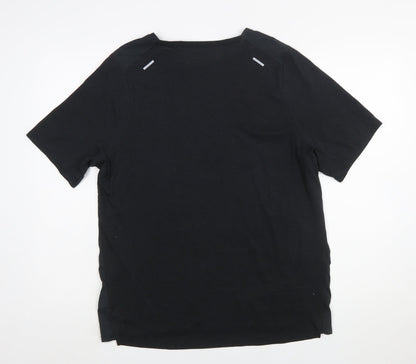 Nike Men's Black Medium Dri-FIT Running T-Shirt Lightweight Breathable