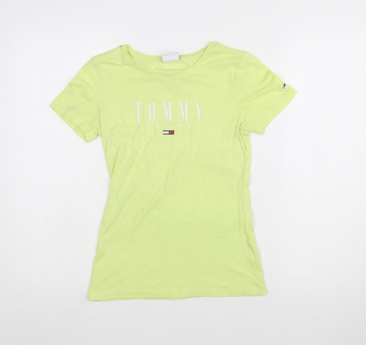 Tommy Jeans Women's Yellow XS Slim Fit Cotton T-Shirt