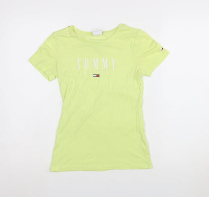 Tommy Jeans Women's Yellow XS Slim Fit Cotton T-Shirt