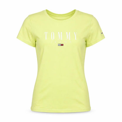 Tommy Jeans Women's Yellow XS Slim Fit Cotton T-Shirt