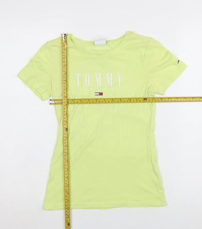 Tommy Jeans Women's Yellow XS Slim Fit Cotton T-Shirt