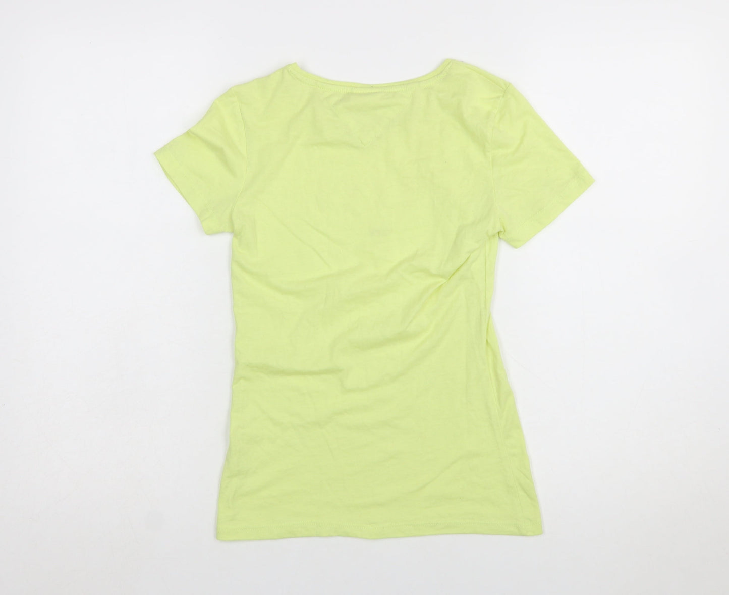 Tommy Jeans Women's Yellow XS Slim Fit Cotton T-Shirt