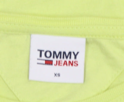 Tommy Jeans Women's Yellow XS Slim Fit Cotton T-Shirt