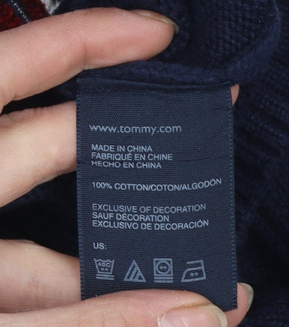 Tommy Hilfiger Boys Navy Blue Full Zip Cotton Cardigan M 12-14 Years