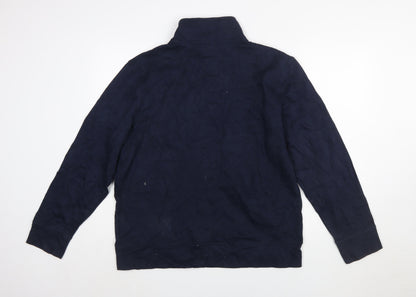 Nautica Men's Blue 1/4 Zip Mock Neck Pullover Sweatshirt L
