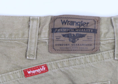 Wrangler Men's Beige Chino Shorts Size 40 Relaxed Fit Denim Cotton