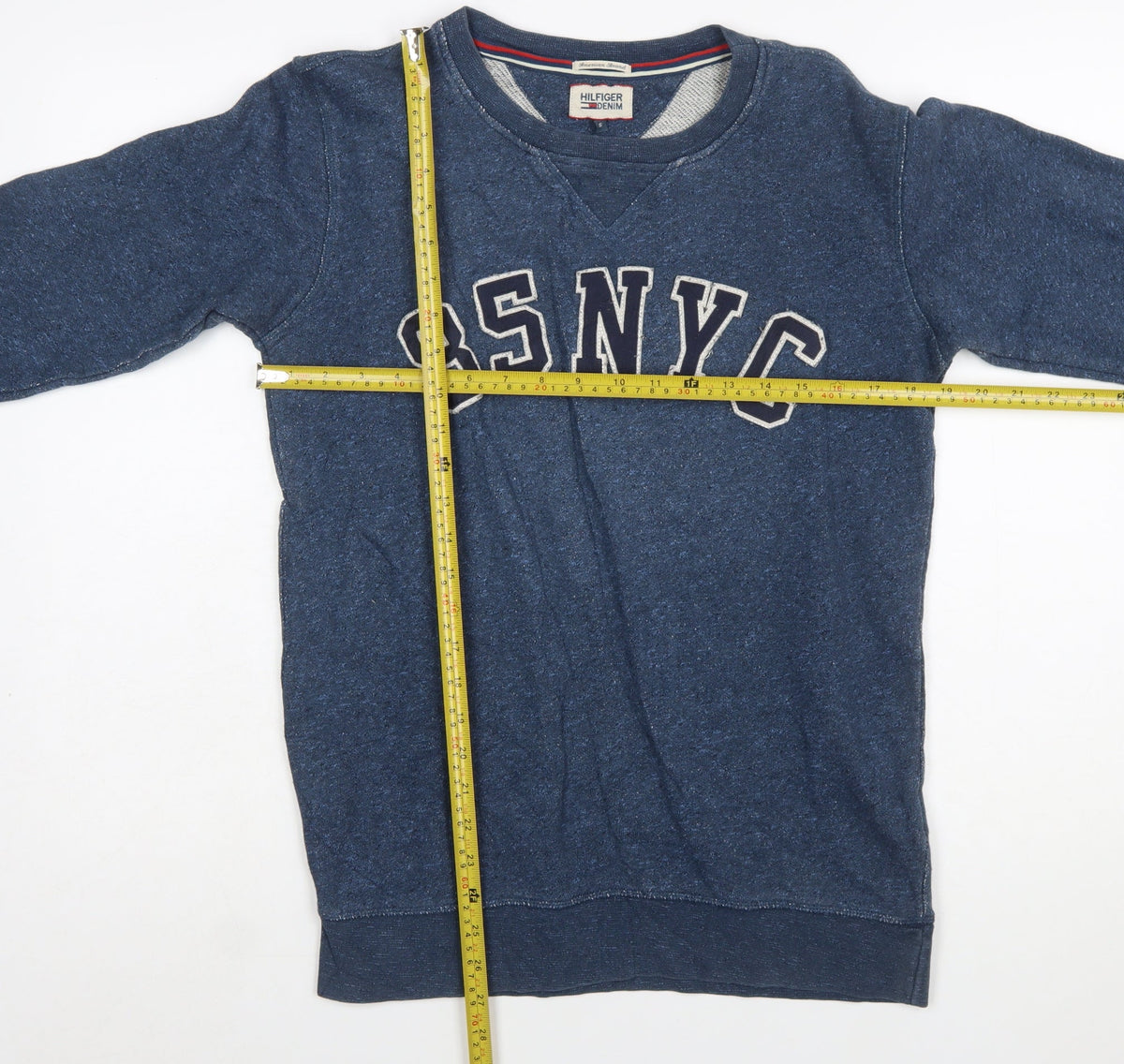 Tommy Hilfiger Men’s Blue Logo Sweatshirt Size S Crew Neck Pullover
