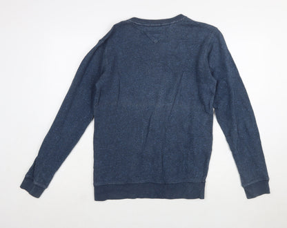 Tommy Hilfiger Men’s Blue Logo Sweatshirt Size S Crew Neck Pullover
