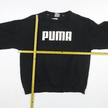 Puma Women's Black Logo Crew Neck Pullover Sweatshirt Size 10
