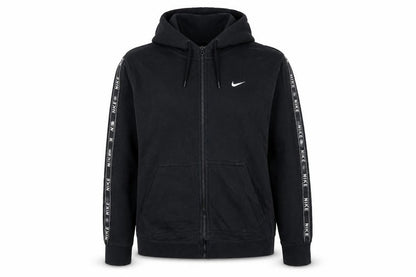 Nike Women Black Full Zip Hoodie Small Hooded Logo Tape Design