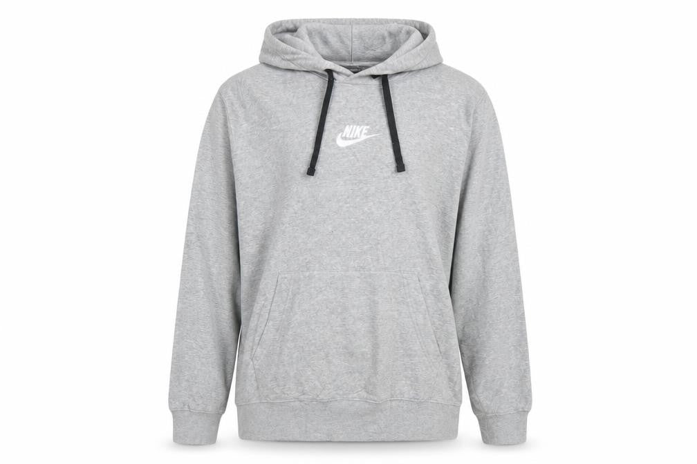Nike Women Grey Pullover Hoodie Size M Logo Embroidered Sweatshirt