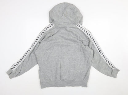Nike Women Grey Pullover Hoodie Size M Logo Embroidered Sweatshirt