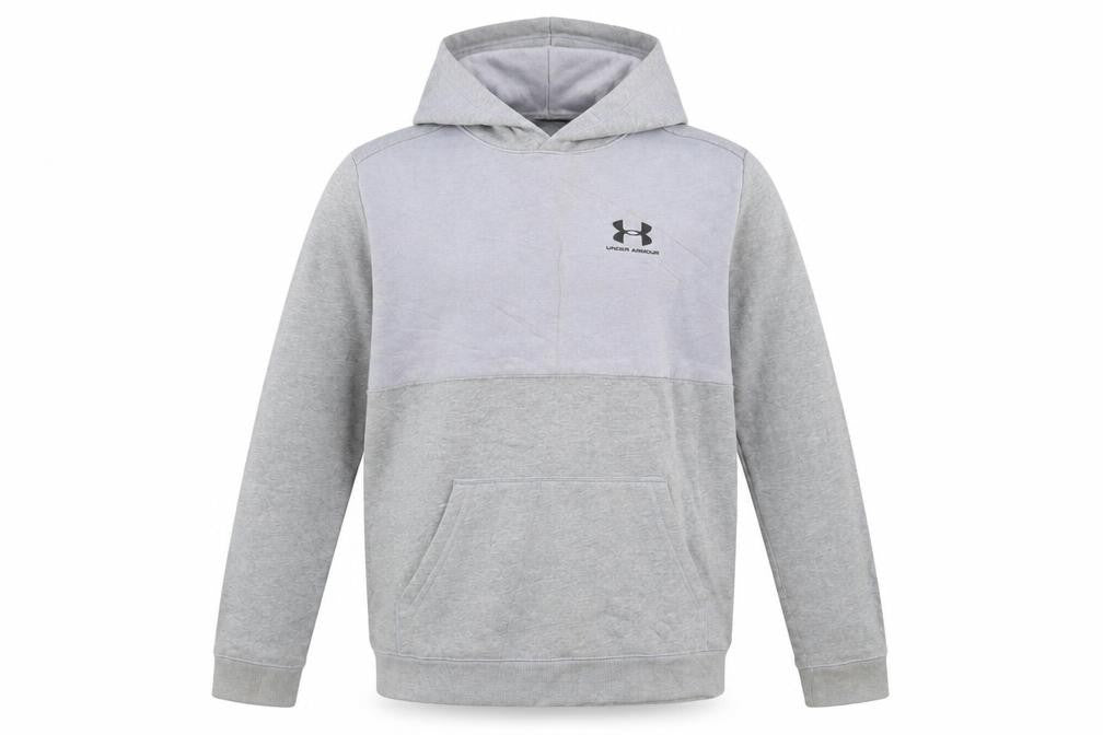 Under Armour Boys Grey XL Pullover Hoodie with Logo ColdGear Fleece