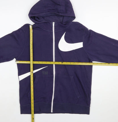 Nike Boys Purple Full Zip Hoodie Size XL 158-170cm Cotton Blend