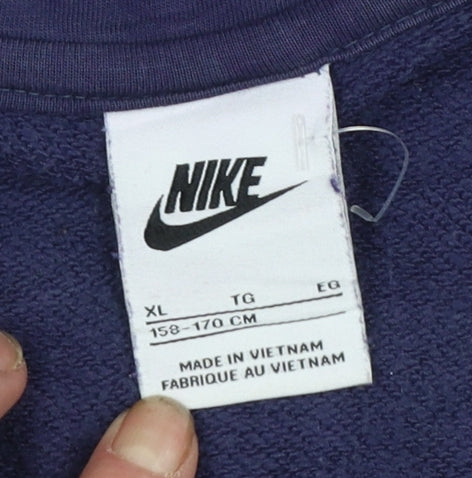 Nike Boys Purple Full Zip Hoodie Size XL 158-170cm Cotton Blend