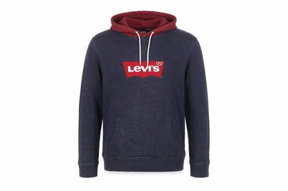 Levi's Men's Blue Pullover Hoodie M Logo Fleece Sweatshirt