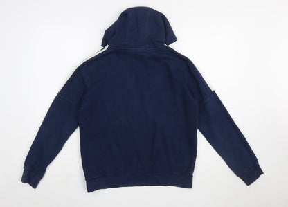 Adidas Boys Navy Blue Pullover Hoodie 13-14 Years Cotton Blend