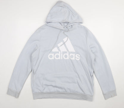 Adidas Women’s Grey Hoodie XL Pullover Logo Casual Cotton Blend