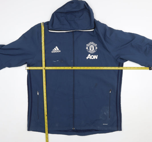Adidas Men’s Blue Manchester United Hooded Windbreaker Jacket XL