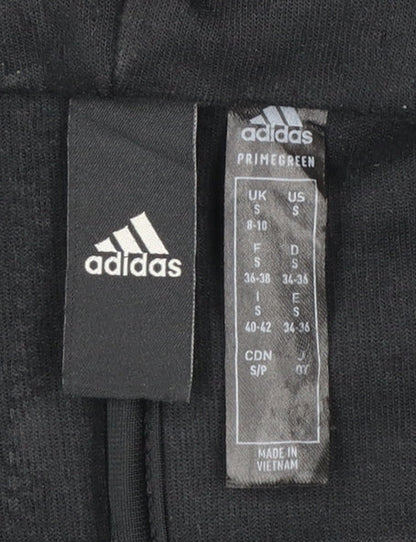 Adidas Womens Black Full Zip Hoodie S 8-10 Hooded Sportswear