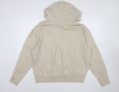 Nike Women Beige Pullover Hoodie M Cotton Blend Casual Sportswear