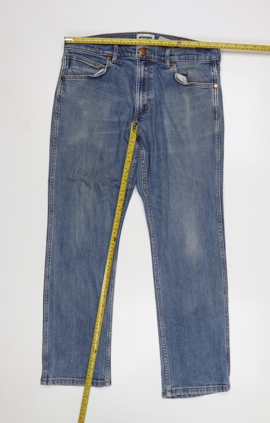 Wrangler Men Blue Greensboro Straight Fit Denim Jeans W32 L30