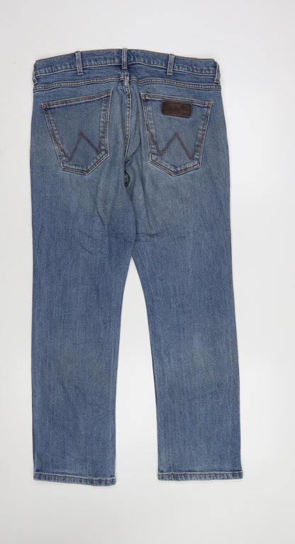 Wrangler Men Blue Greensboro Straight Fit Denim Jeans W32 L30