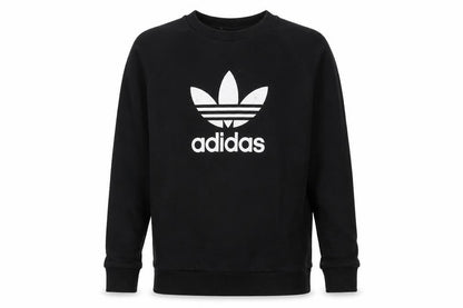 Adidas Men's Black Small Pullover Crew Neck Logo Sweatshirt