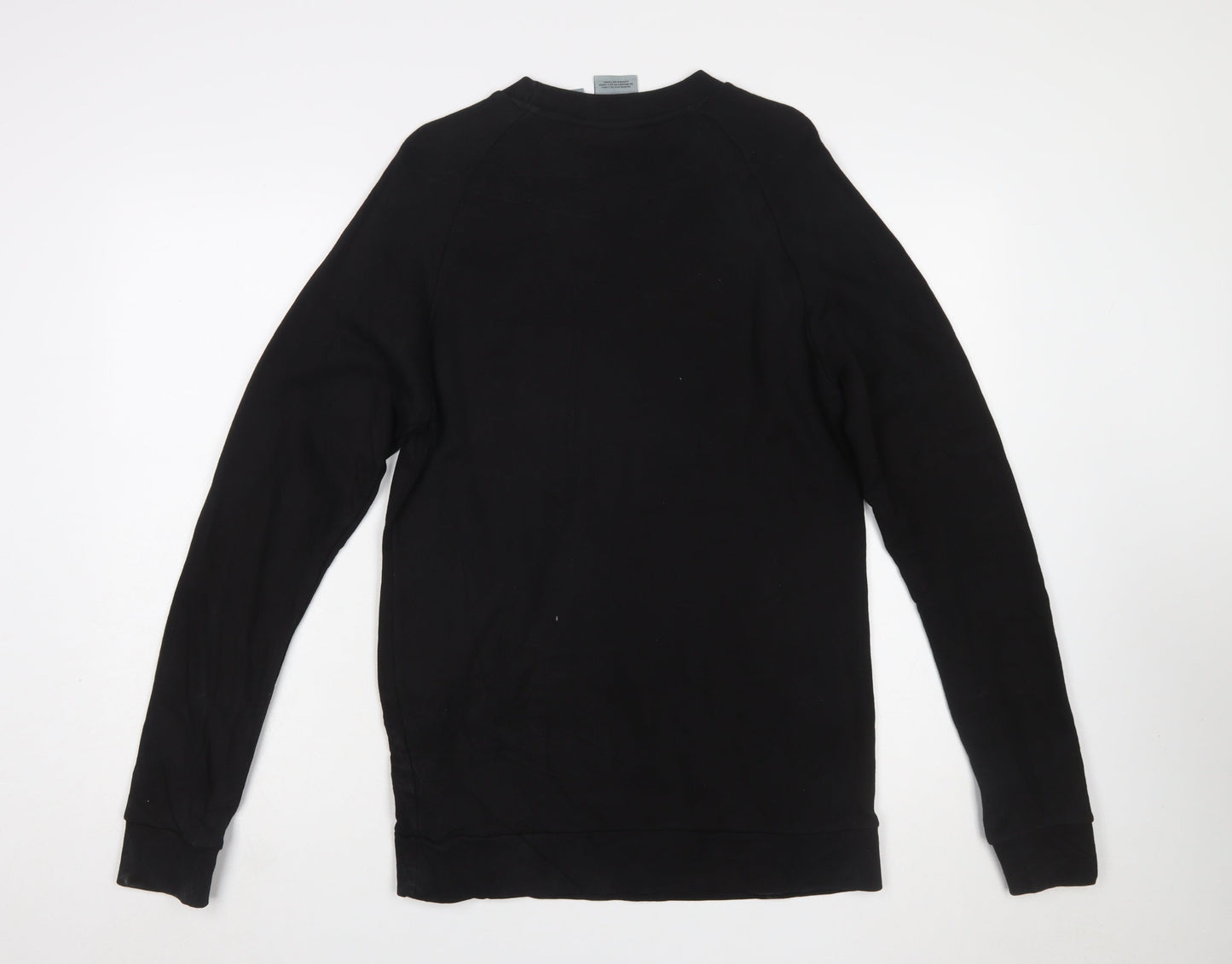 Adidas Men's Black Small Pullover Crew Neck Logo Sweatshirt