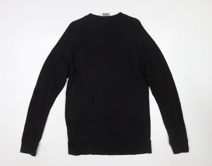 Adidas Men's Black Small Pullover Crew Neck Logo Sweatshirt